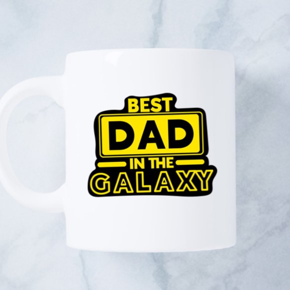 *NEW and HANDMADE* - Best Dad in the Galaxy Mug - 11 Ounces Funny Coffee Mug - Picture 1 of 6